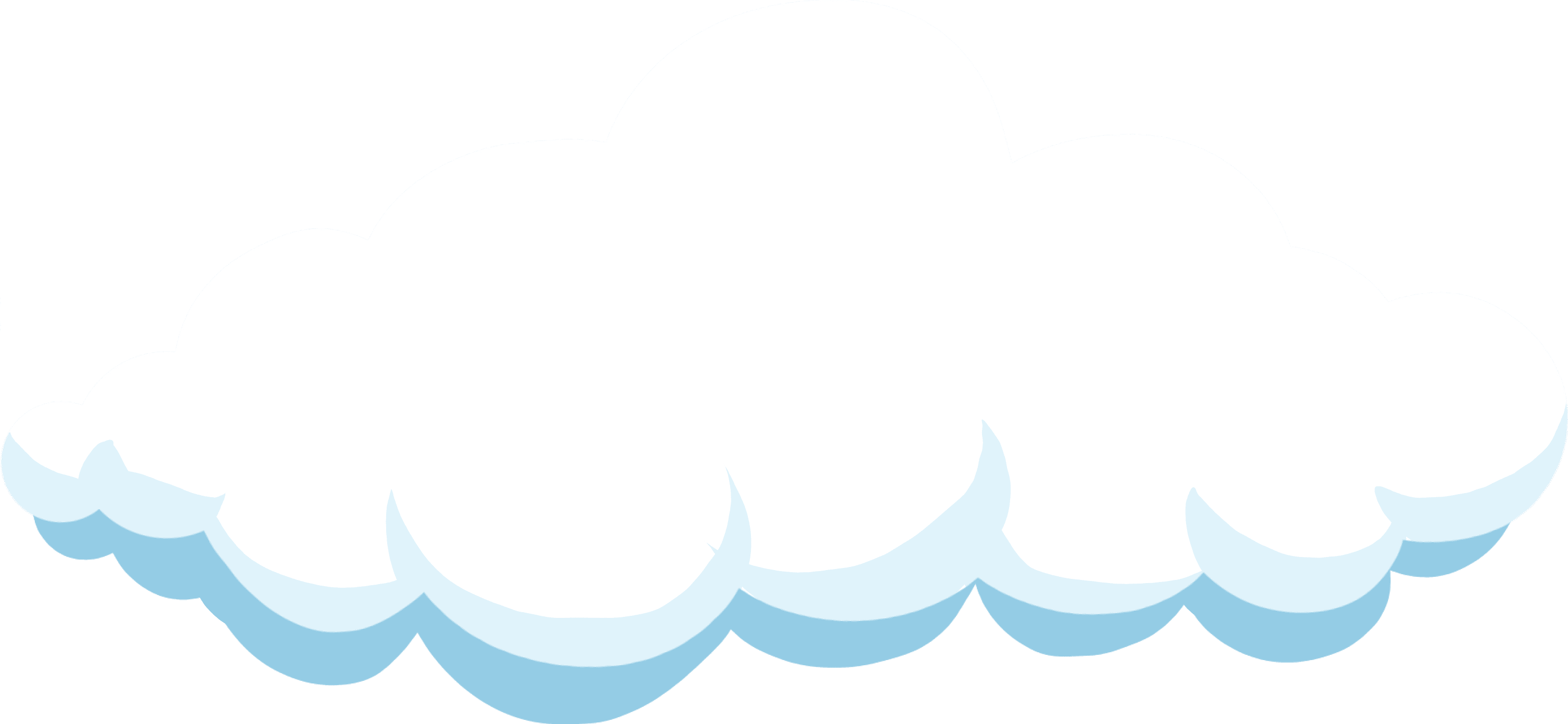 Two clouds that are moving to the sides