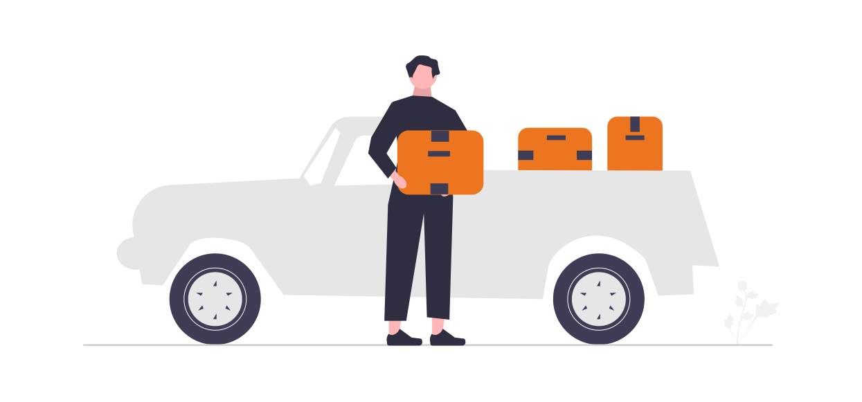 image of delivery map handing delivery